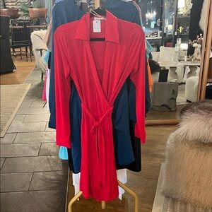 Elegant css Calvin Klein Red Wrap Dress